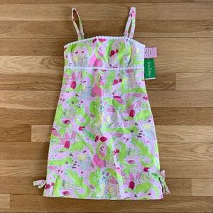 Lily Pulitzer mini dress - pink alligator print, “Frisky Business” size 2 NWT